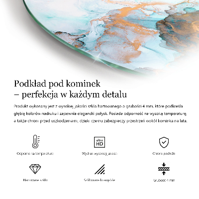 Negyed alakú kandalló alátét Organikus minta absztrakt stílusban