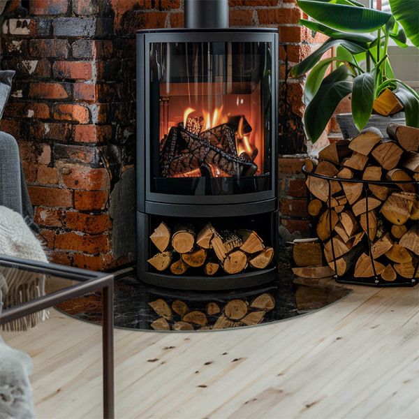 Negyed alakú kandalló alátét Stílusos márvány motívum