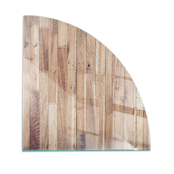 Sarok üveg alátét kandallóhoz Geometrikus elrendezésű fa minta