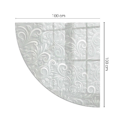 Sarok kandalló üveg alátét Stílusos növényi motívum