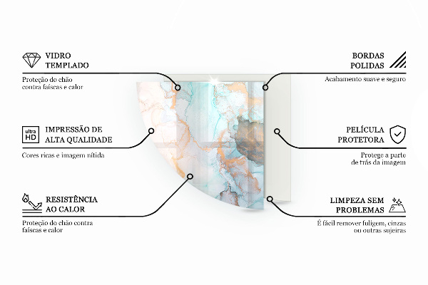 Sarok kandalló üveg alátét Geometriai absztrakció formákban