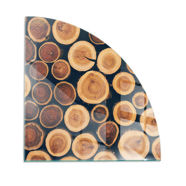 Sarok üveg alátét kandallóhoz Fa keretes doboz