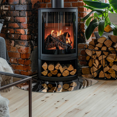 Negyed alakú kandalló alátét Absztrakt hullámos és lineáris minták