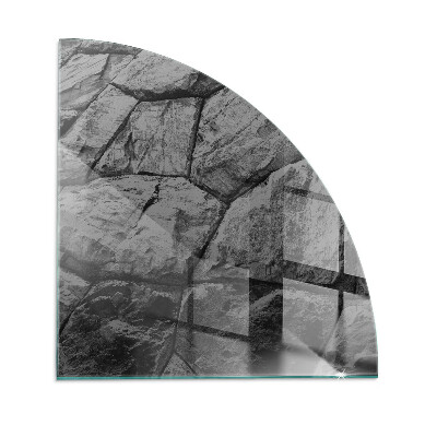 Sarok kandalló üveg alátét Kőstílus természetes változatban