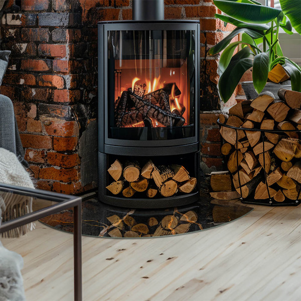 Negyed alakú kandalló alátét Márvány stílus finom erezettel