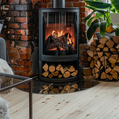 Negyed alakú kandalló alátét Márvány stílus finom erezettel