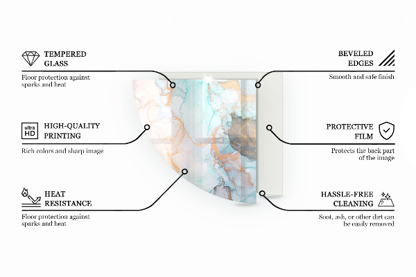 Negyed alakú kandalló alátét Virágos részlet teljes pompájában