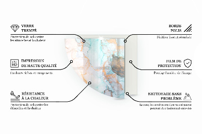 Sarok kandalló üveg alátét Trópusi levelek a háttérben