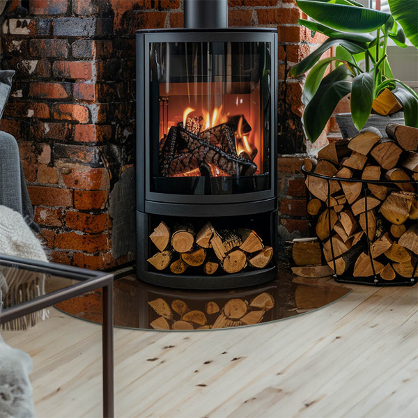 Negyed alakú kandalló alátét Szín Barna