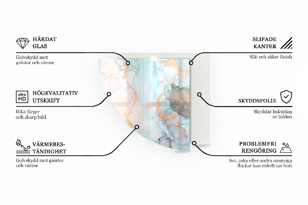 Negyed alakú kandalló alátét Szín Barna