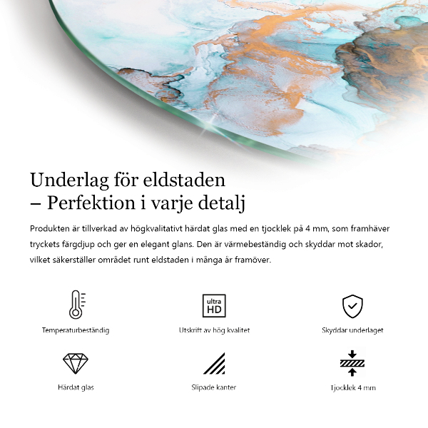 Sarok üveg alátét kandallóhoz Szín Barna