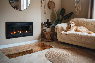 Téglalap alakú kandalló üveg alátét Természetes erezetű keresztmetszetű fa