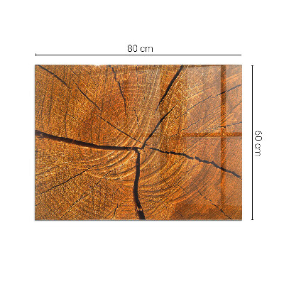 Téglalap alakú kandalló üveg alátét Természetes erezetű keresztmetszetű fa