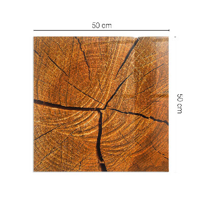 Téglalap alakú kandalló üveg alátét Természetes erezetű keresztmetszetű fa