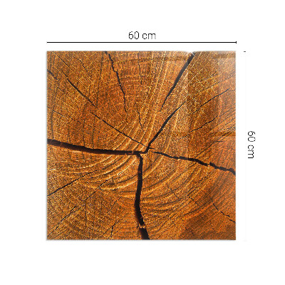 Téglalap alakú kandalló üveg alátét Természetes erezetű keresztmetszetű fa