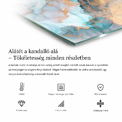 Téglalap alakú kandalló üveg alátét Természetes erezetű keresztmetszetű fa