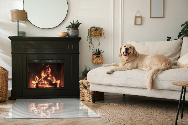 Téglalap üveg alátét kandallóhoz Finom formájú hullámok