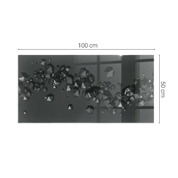 Téglalap alakú kandalló üveg alátét Absztrakt felhőformák szilárd anyagokban