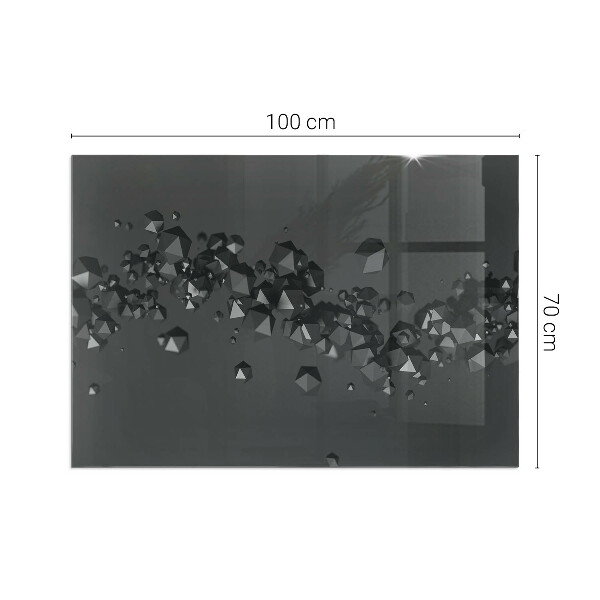 Téglalap alakú kandalló üveg alátét Absztrakt felhőformák szilárd anyagokban