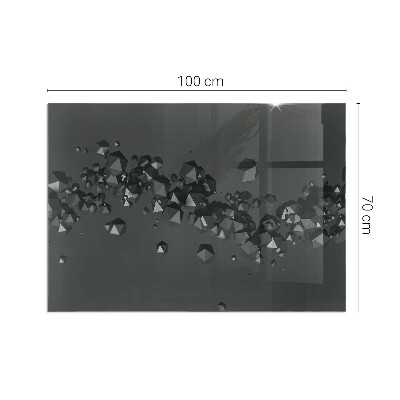 Téglalap alakú kandalló üveg alátét Absztrakt felhőformák szilárd anyagokban
