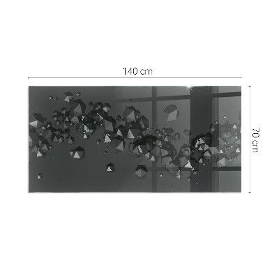 Téglalap alakú kandalló üveg alátét Absztrakt felhőformák szilárd anyagokban