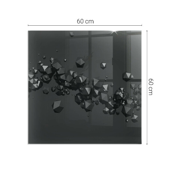 Téglalap alakú kandalló üveg alátét Absztrakt felhőformák szilárd anyagokban