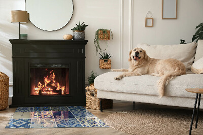 Téglalap alakú kandalló üveg alátét Kerámia minták a háttérben