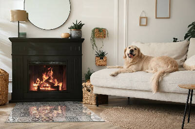 Téglalap formájú kandalló alátét Csempézett dekoratív minták