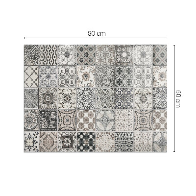 Téglalap formájú kandalló alátét Csempézett dekoratív minták