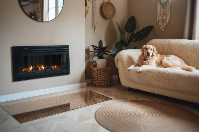 Téglalap üveg alátét kandallóhoz Fa ihlette minta