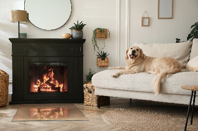 Téglalap üveg alátét kandallóhoz Fa ihlette minta