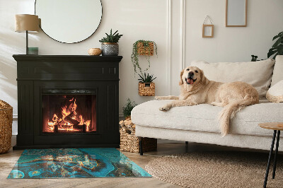 Téglalap formájú kandalló alátét Organikus minta absztrakt stílusban