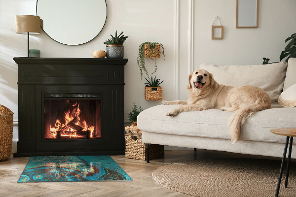 Téglalap formájú kandalló alátét Organikus minta absztrakt stílusban