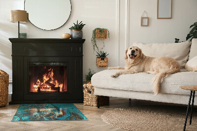 Téglalap formájú kandalló alátét Organikus minta absztrakt stílusban