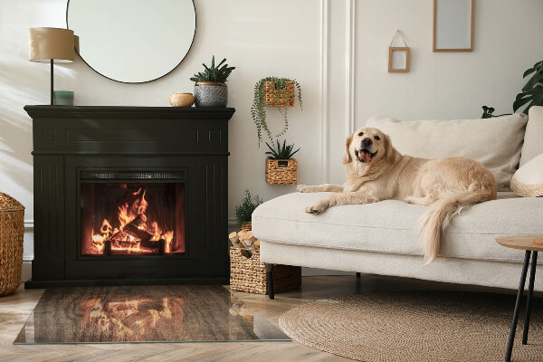 Téglalap formájú kandalló alátét Fenyőfa minta