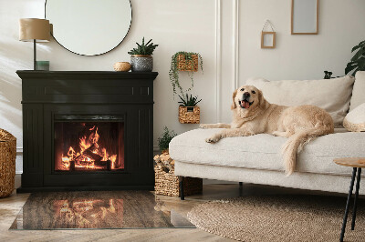 Téglalap formájú kandalló alátét Fenyőfa minta