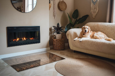 Téglalap formájú kandalló alátét Fenyőfa minta