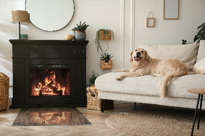 Téglalap formájú kandalló alátét Fenyőfa minta