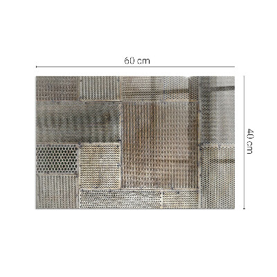 Téglalap alakú kandalló üveg alátét Perforált acél motívum