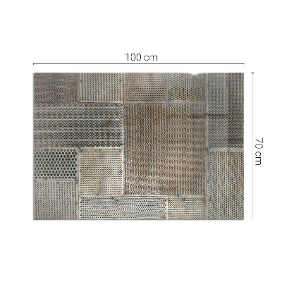 Téglalap alakú kandalló üveg alátét Perforált acél motívum