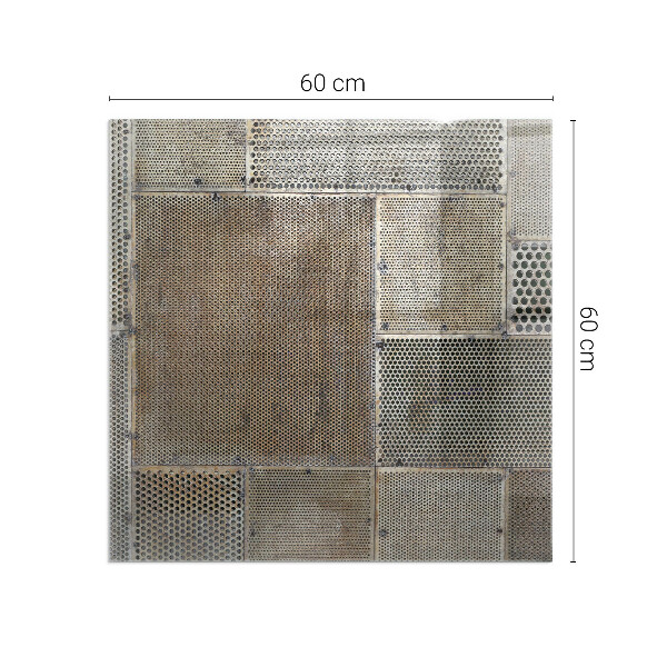 Téglalap alakú kandalló üveg alátét Perforált acél motívum