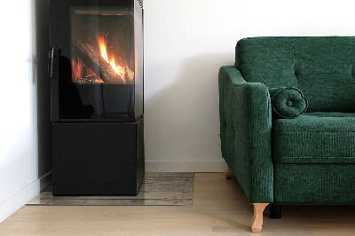 Téglalap alakú kandalló üveg alátét Fából készült mozaik az elrendezésben