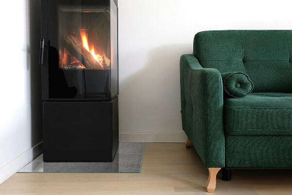 Téglalap üveg alátét kandallóhoz Nyers betonminta