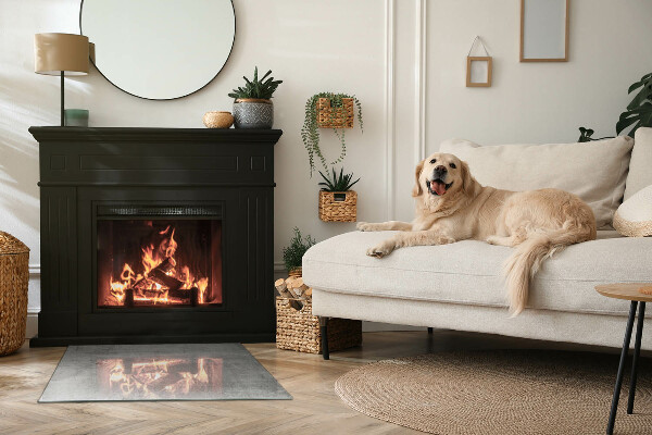 Téglalap üveg alátét kandallóhoz Nyers betonminta