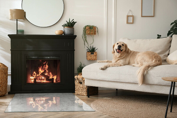 Téglalap üveg alátét kandallóhoz Márvány textúra elegáns stílusban