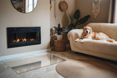 Téglalap alakú kandalló üveg alátét Márvány organikus motívum