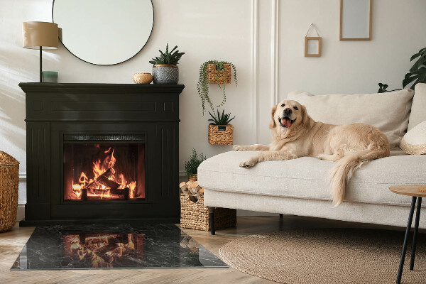 Téglalap formájú kandalló alátét Stílusos márvány motívum