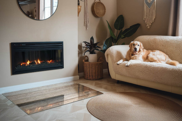 Téglalap formájú kandalló alátét Természetes stílusú táblák