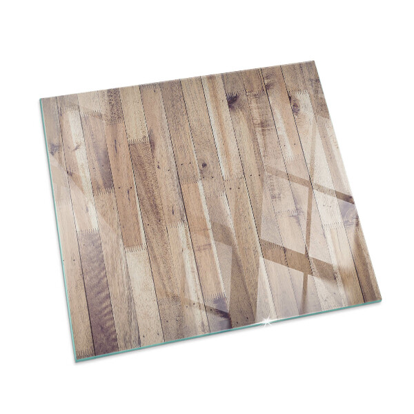 Téglalap üveg alátét kandallóhoz Geometrikus elrendezésű fa minta