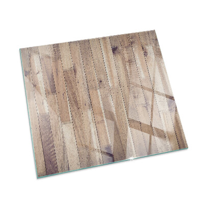 Téglalap üveg alátét kandallóhoz Geometrikus elrendezésű fa minta